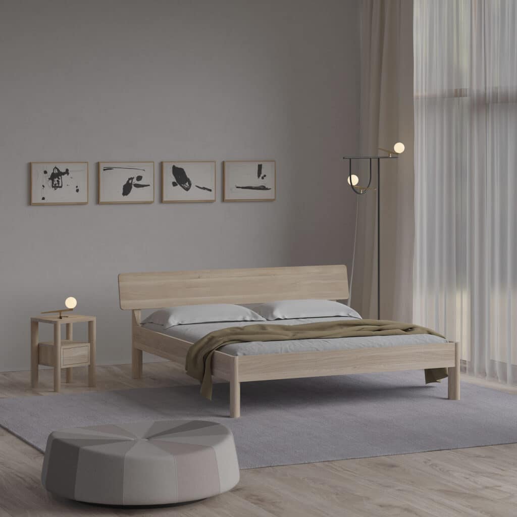 Massivholzbett-Schlafzimmer